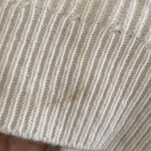 GANNI Wool Blend Rib Knit Ivory Long Cardigan - Picture 12 of 12